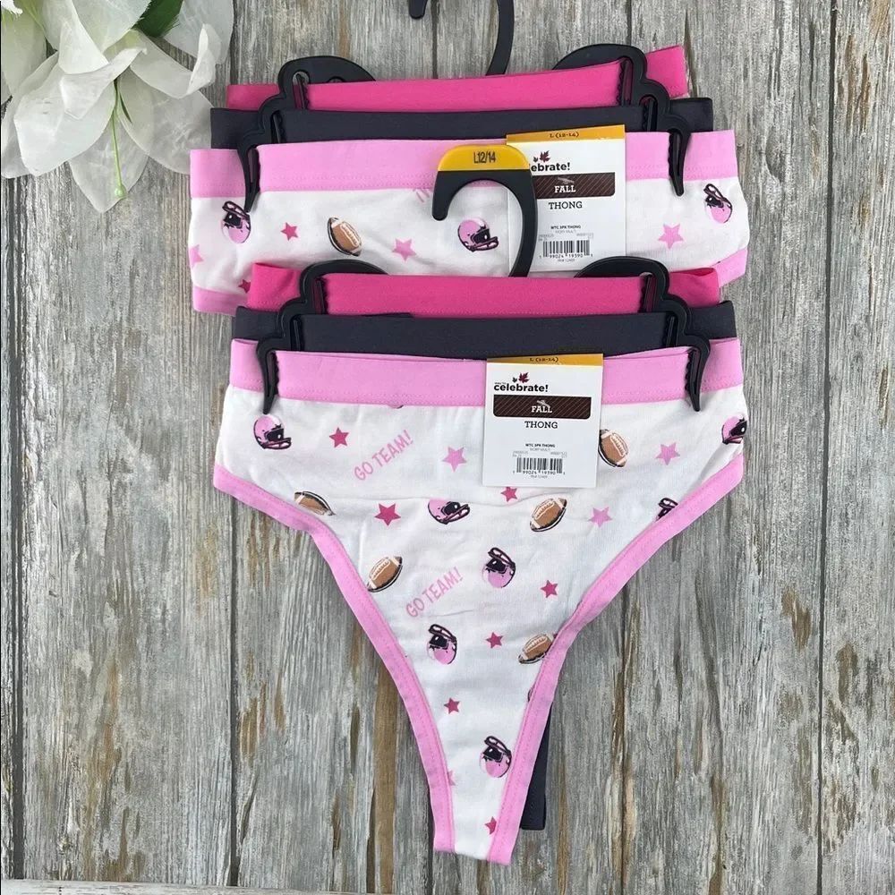 Women’s Thong Panties Underwear Cotton 2, 3-Packs Size L